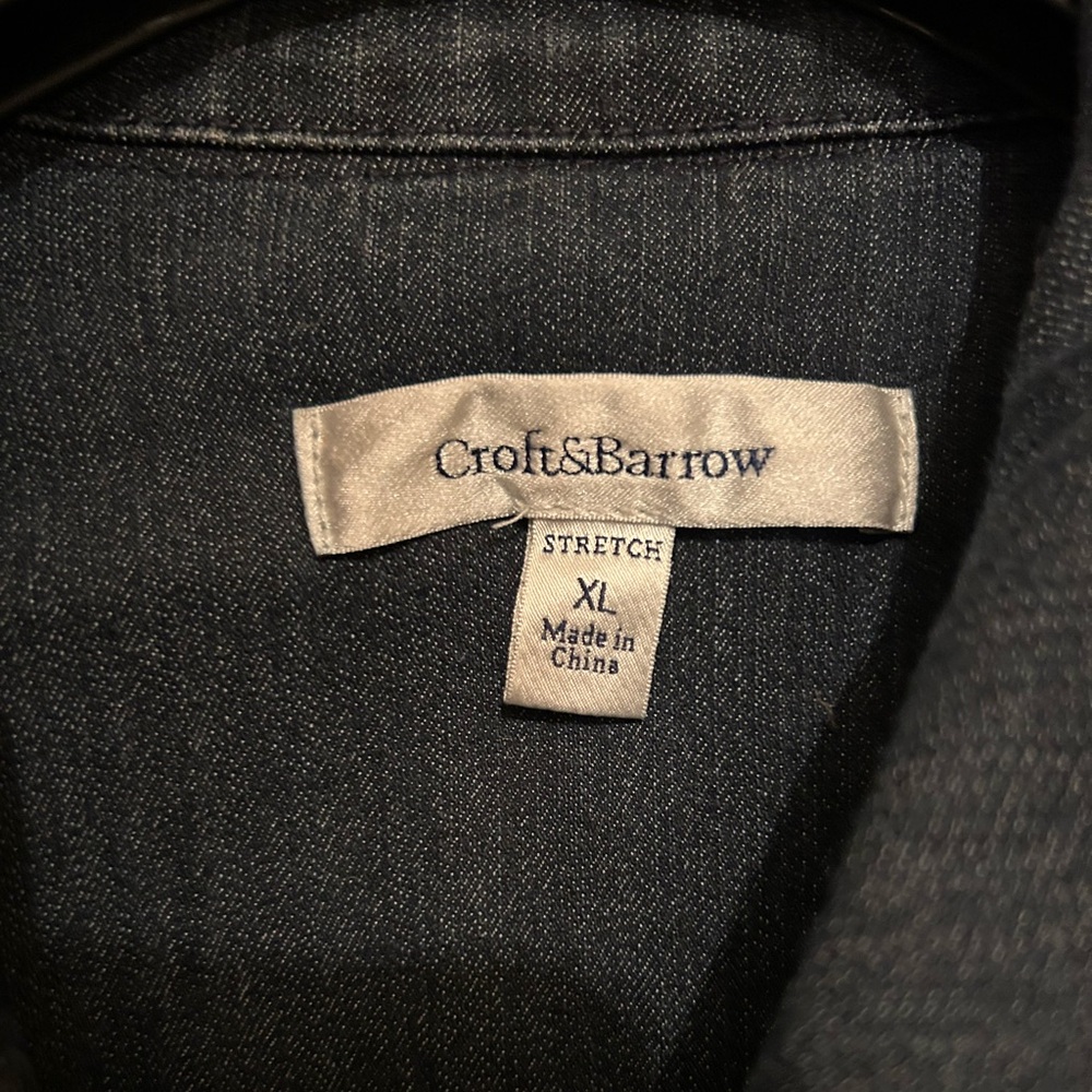 Dark blue stretch Denim Jean Jacket size xl - Picture 3 of 5